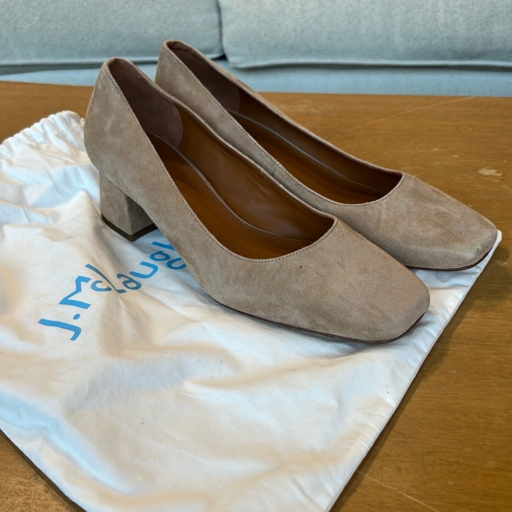 J. McLaughlin suede tan pumps